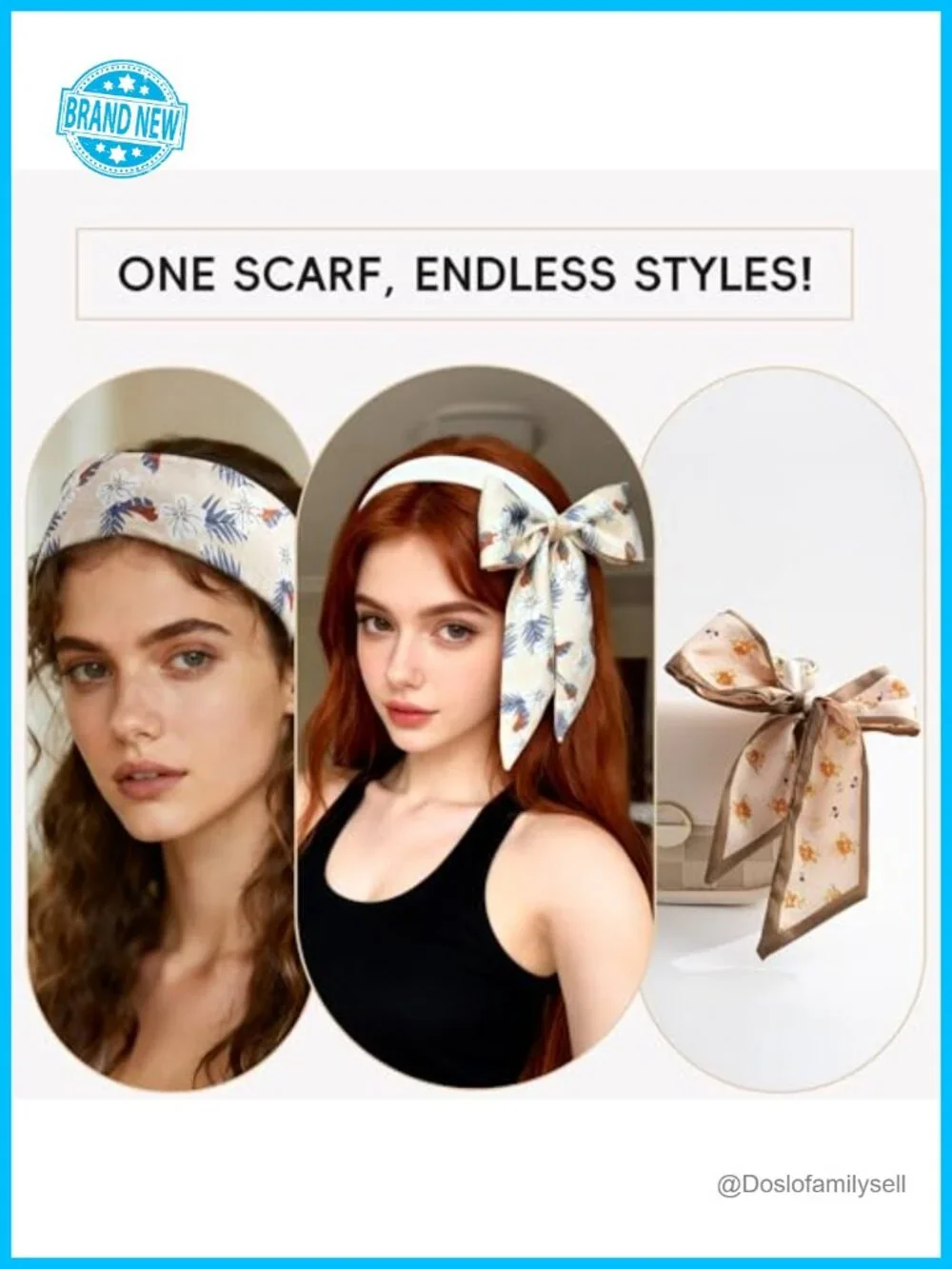 6 Pack Fashion Scarves Versatile Boho Satin Scarf for Hair Neck Wrist Purse